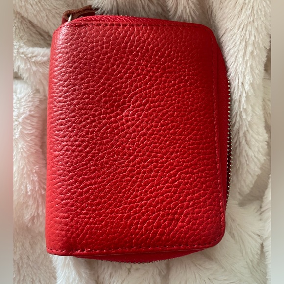 Leather Coin and RFID Credit Card Wallet | Red | Nice Size | 8 card slots - Picture 2 of 5
